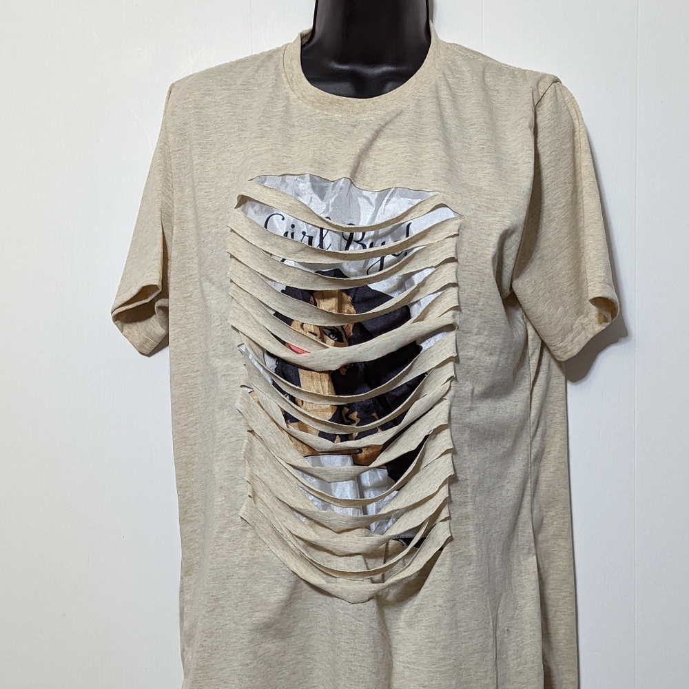 Women's "Always Blanks" T-shirt Size Medium Tan